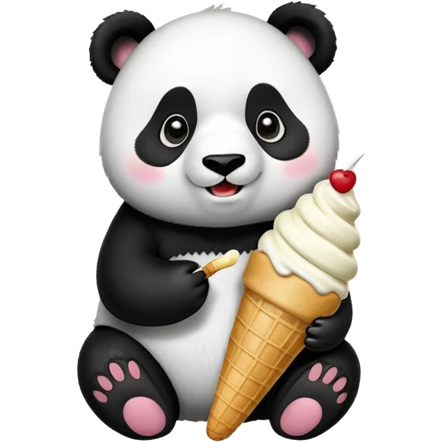 Panda eating ice cream emoji