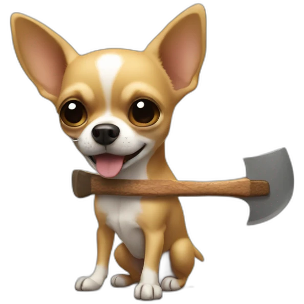 chihuahua hanging an axe emoji