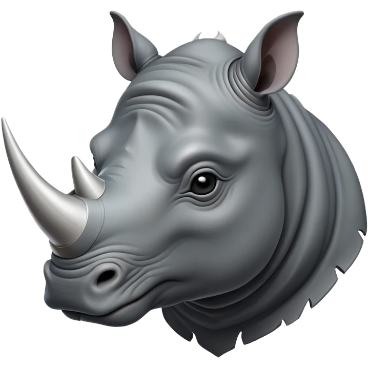 cinematic-noble--rhinoceros-portrait-emoji,slate-grey-hide-poised-and-regal,-with-a-massive,-powerful-build-and-a-thick,--deep-set-soulful-piercing-eyes,-simplified-yet-sharp-and-sophisticated-features,-highly-detailed,-large-black-eyes, white horn emoji