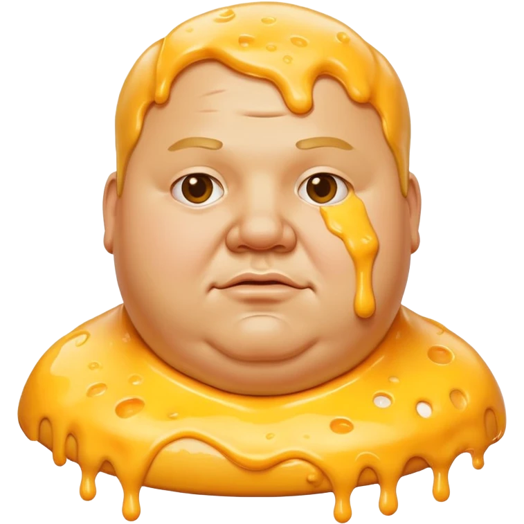 Fat man covered in cheese emoji