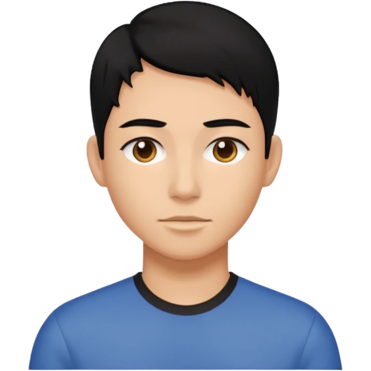 Black Middle Part Undercut emoji