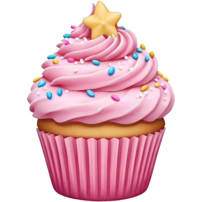 Cupcake with pink icing emoji
