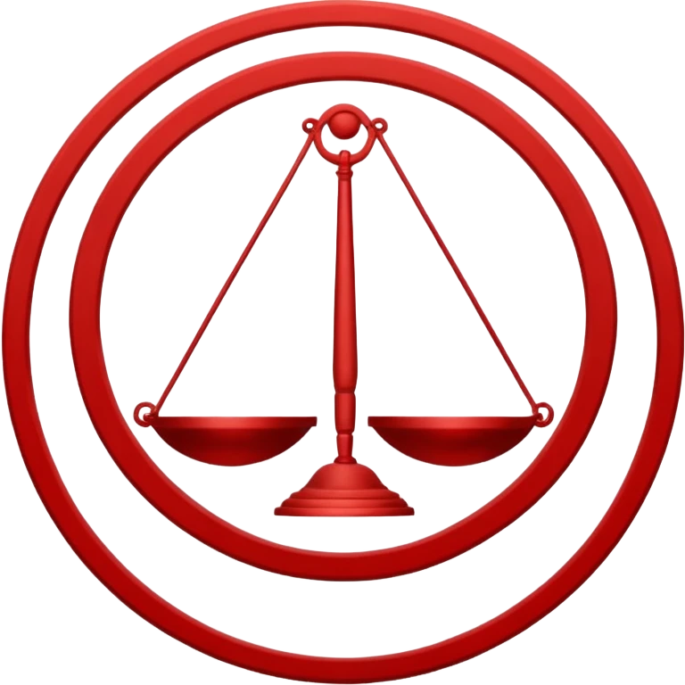 Create a circular casting sigil based off of the wizard101 balance school using base color off white/sand and trim color red. A scale is the main focus here  emoji