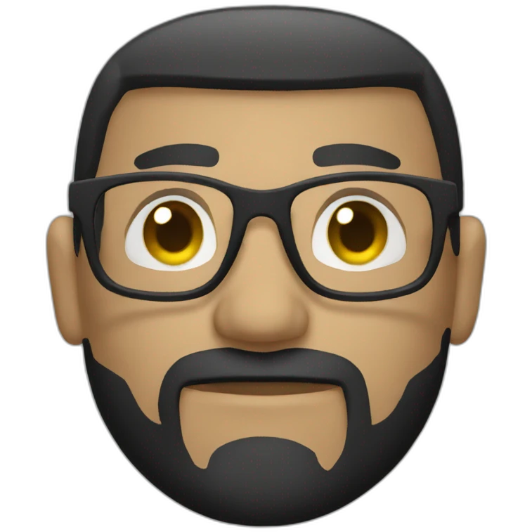 Man glasses, white, army haircut emoji
