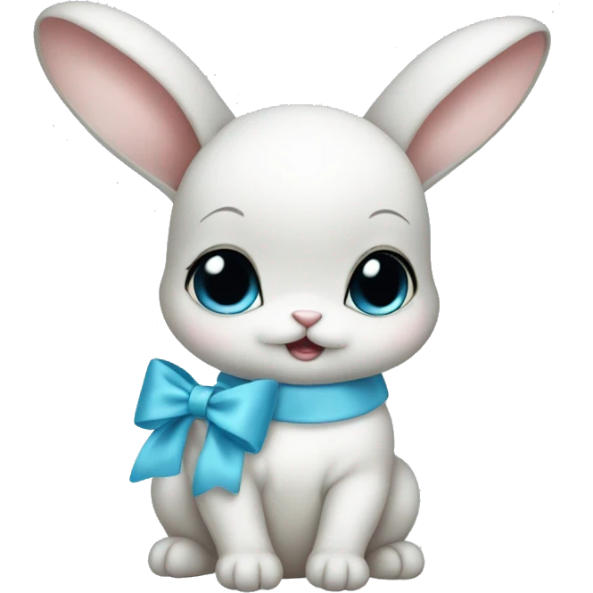 baby bunny baby blue bow emoji