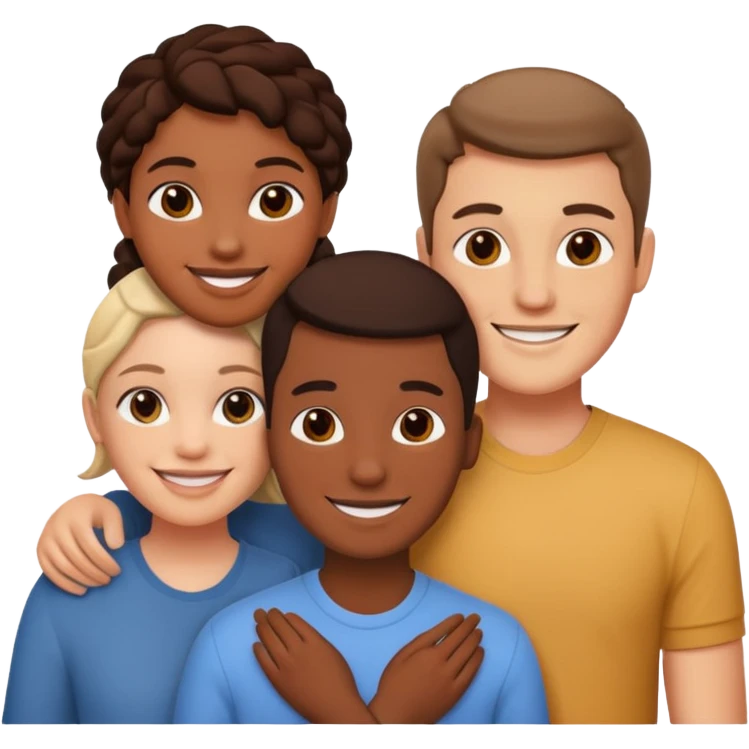 three intrelaced friends emoji