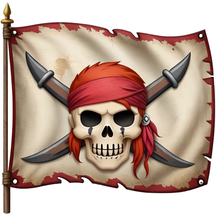 One Piece Red Hair Pirates flag with three scars emoji