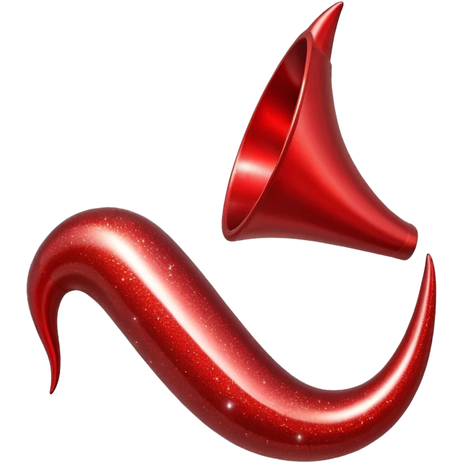 red glitter horn emoji
