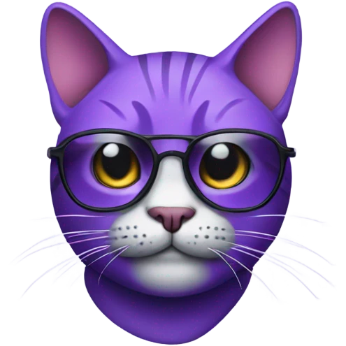 Purple cool cat emoji