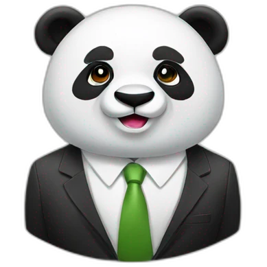 Panda is businessman emoji