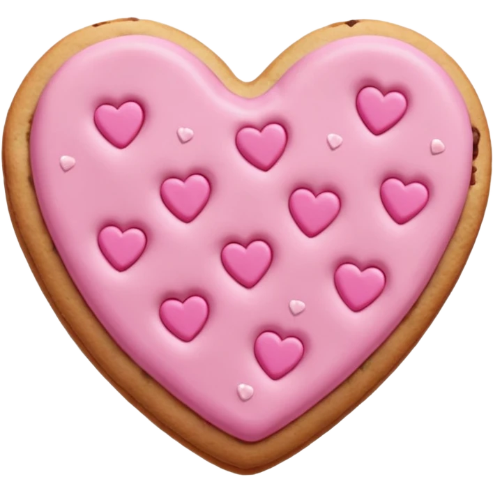 Heart cookie with pink chips  emoji