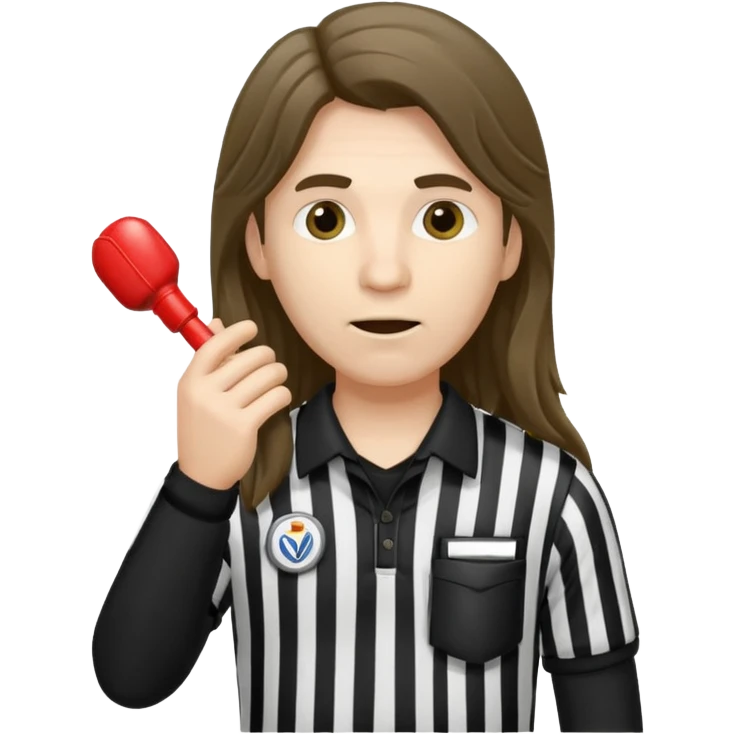long-haired referee emoji