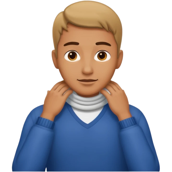 Man with hands around neck emoji