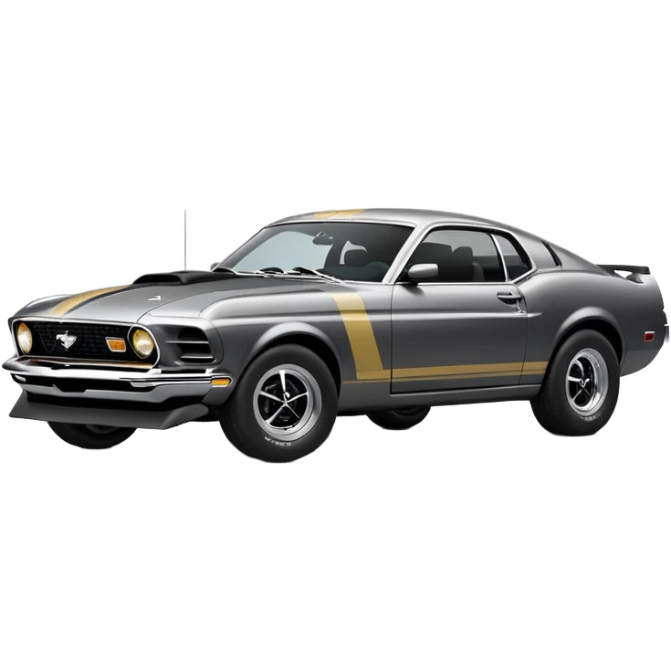 Ford mustang mach 1 grijs met zwarte strepen  emoji
