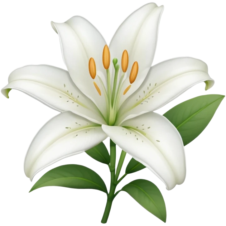 white lily without leaves emoji