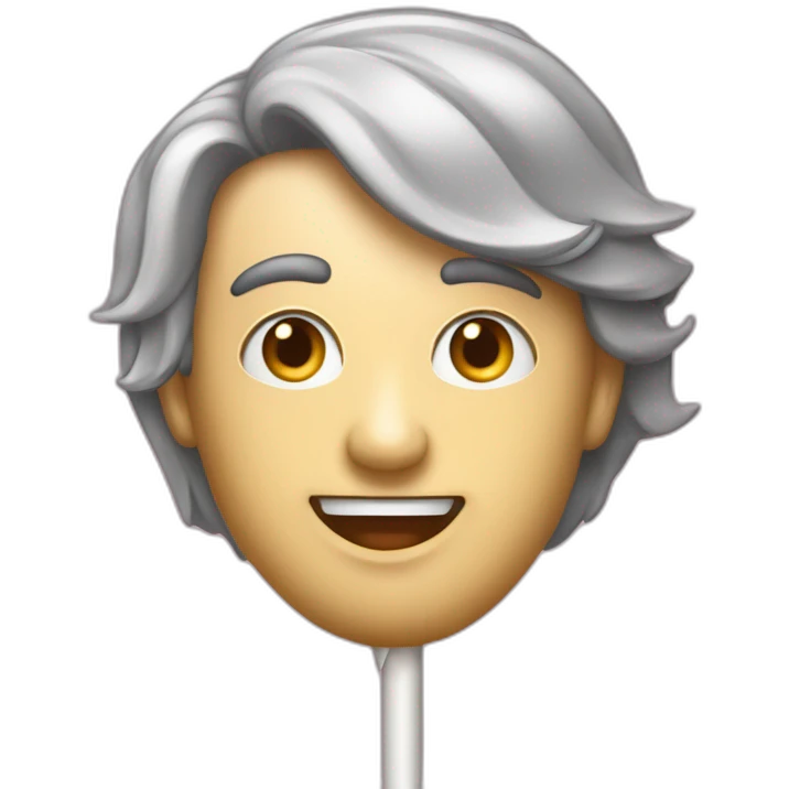 Yüzü gözükmeyen kurt kostümlü ağzında lolipop olan Genç  emoji