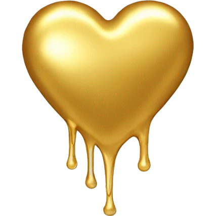 gold heart melting emoji