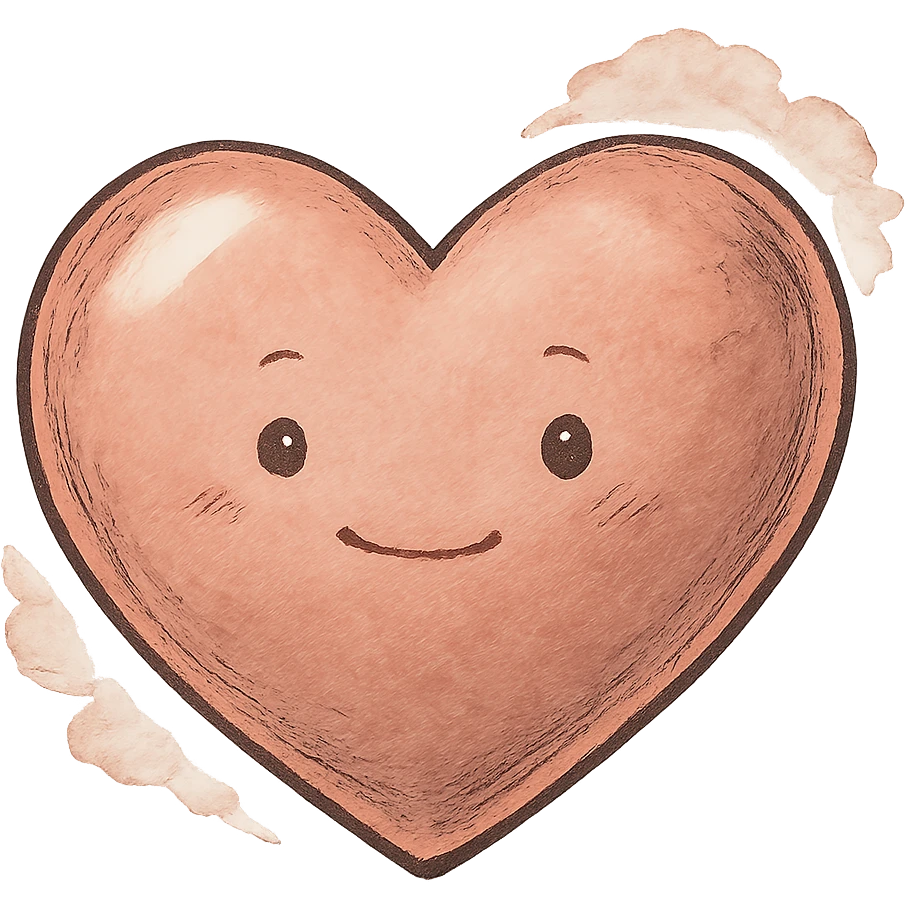 rose gold heart ghibli style emoji