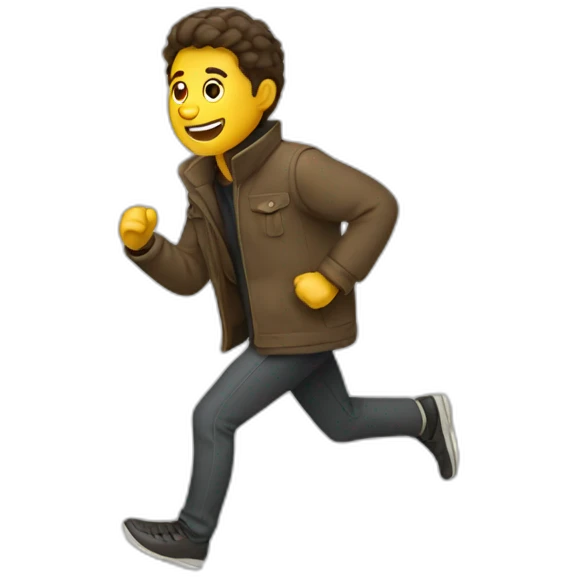 man coat running emoji