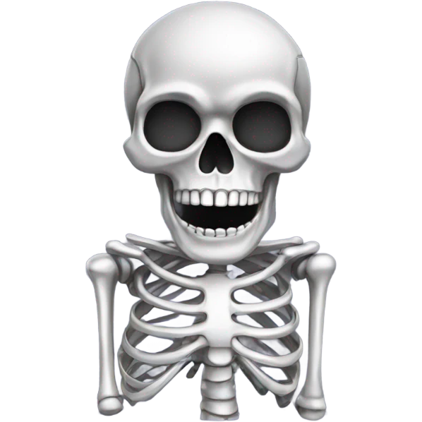 Skeleton made out of chrome emoji