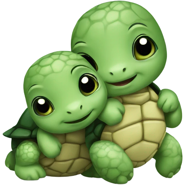 Baby turtles hugging  emoji
