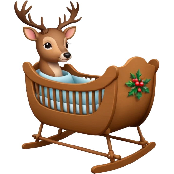 noel cradle with deer emoji