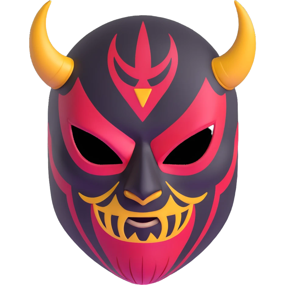sinister luchador mask with evil expression emoji