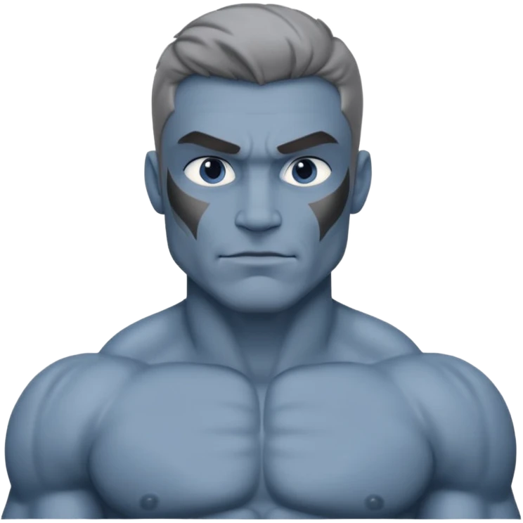 muscular blue grey skin man emoji