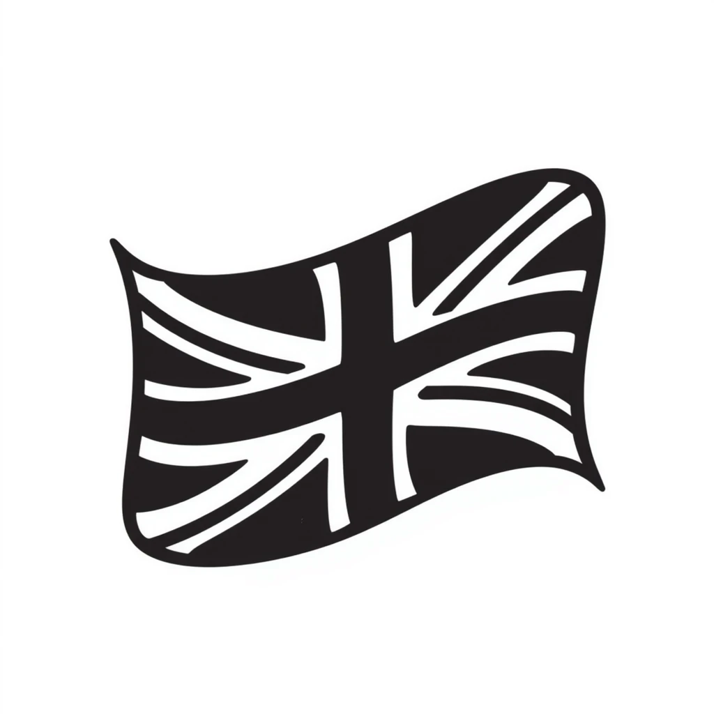 hand-drawn doodle style Union Jack (Great Britain flag) emoji