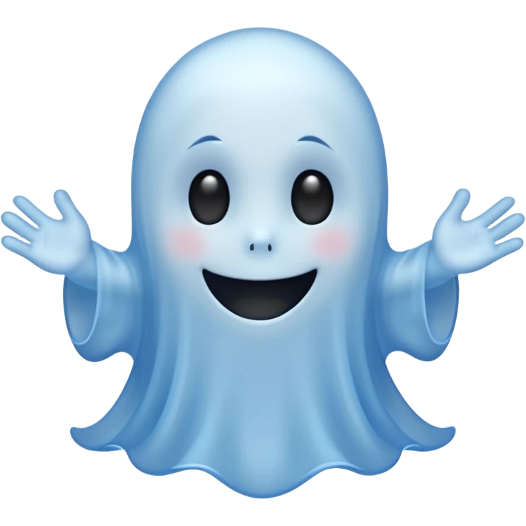 Blue ghost with cute smile emoji