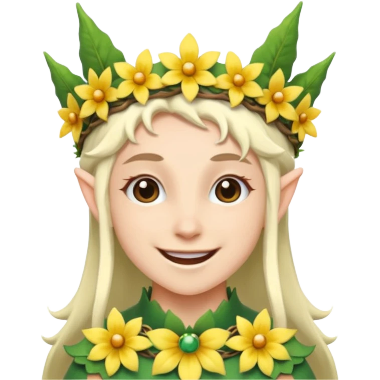 elf with flower crown emoji