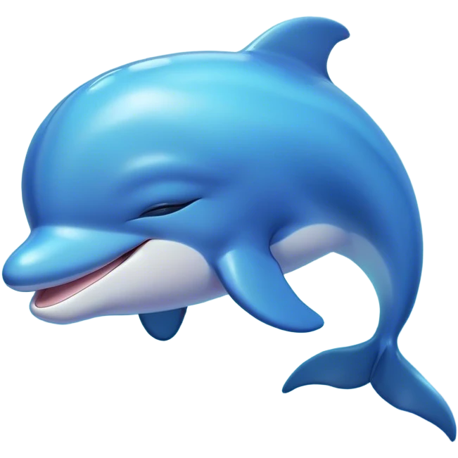 Meme-Worthy Cute Sleeping Dolphin Portrait Emoji, Head resting peacefully with a contented smile, showcasing a sleek, streamlined body and eyes gently closed in serene slumber, Simplified yet adorably endearing features, highly detailed, glowing with a soft, drowsy oceanic light, high shine, relaxed and utterly lovable, stylized with an air of playful laziness, soft glowing outline, capturing the essence of a sleeping dolphin that feels destined to become the next viral icon of adorable rest! emoji
