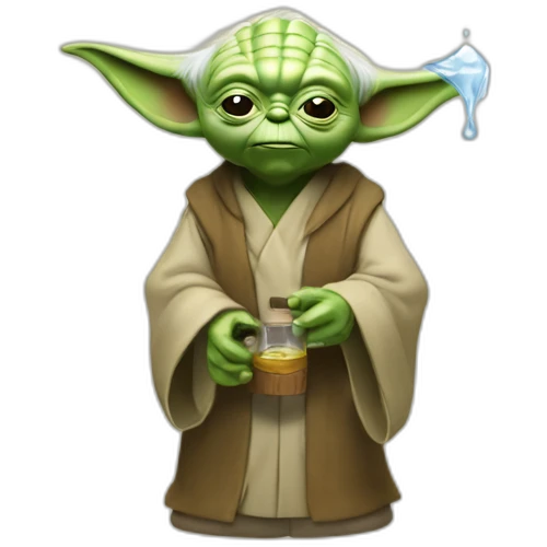 Yoda qui bois un shot de vodka emoji