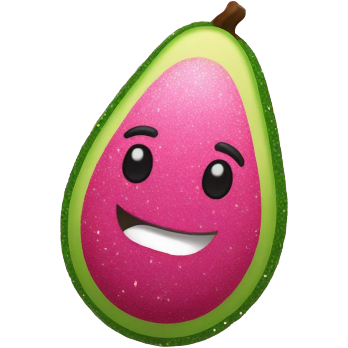 Hot pink avocado with glitter emoji