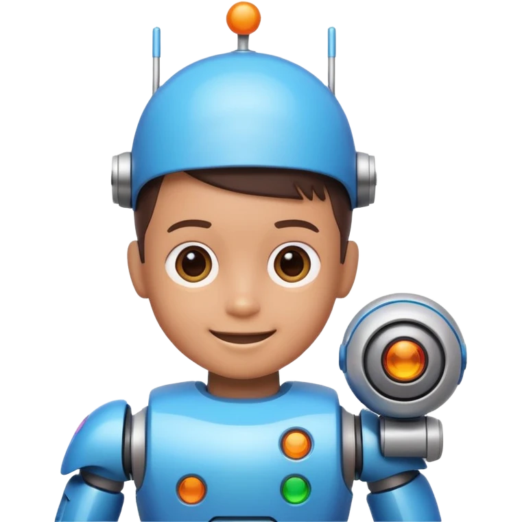 the kid play toy robot emoji