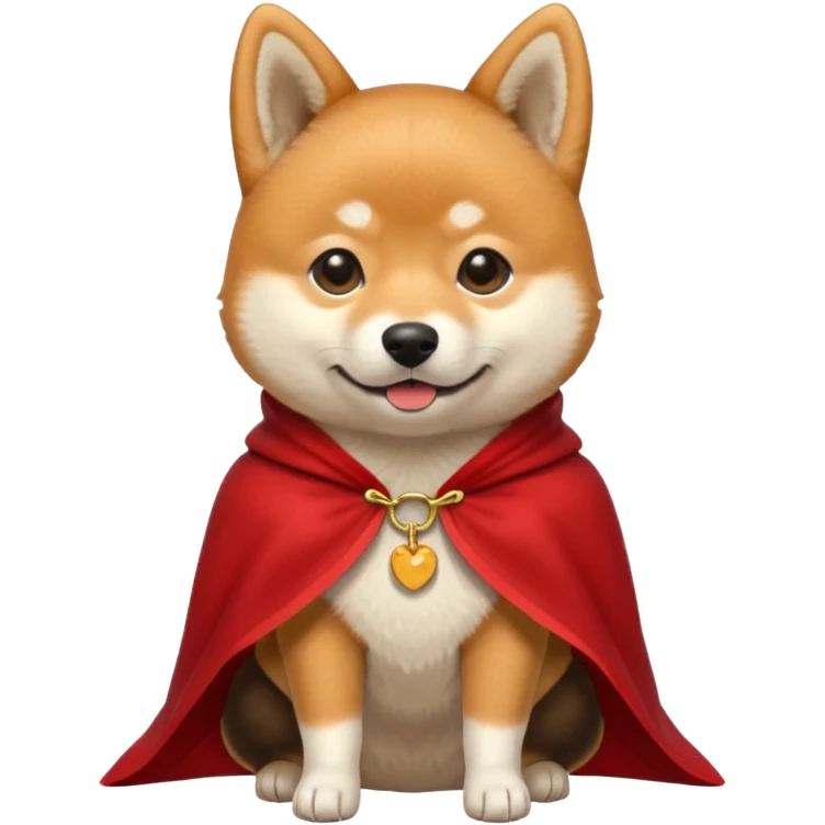Shiba Dog in red collar cloak emoji