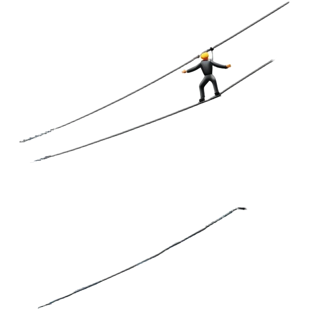 tightrope between two buildings
 emoji