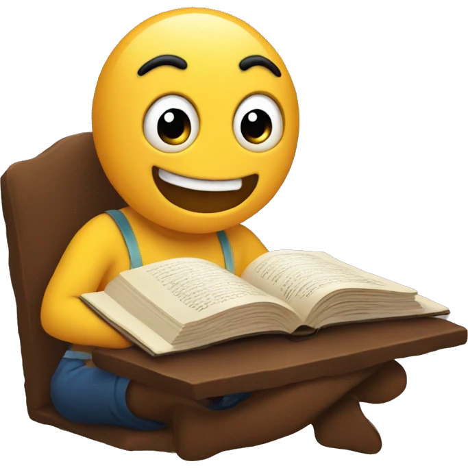 emoji reading a book emoji