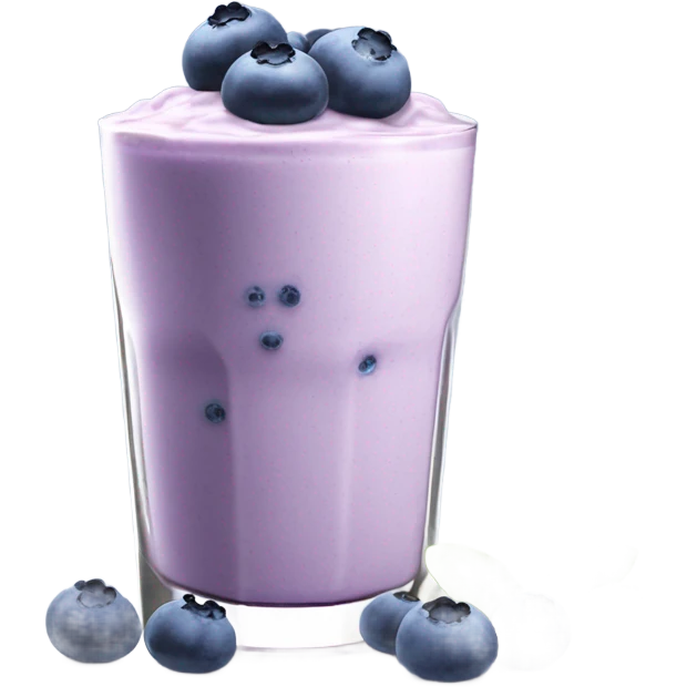 blueberry soy yogurt in a glass emoji
