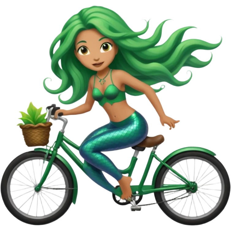 Yogi mermaid on a bike emoji