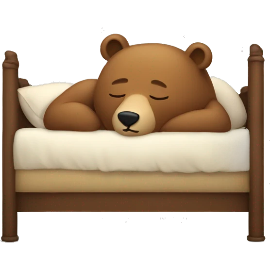 Bear sleeping on a bed emoji
