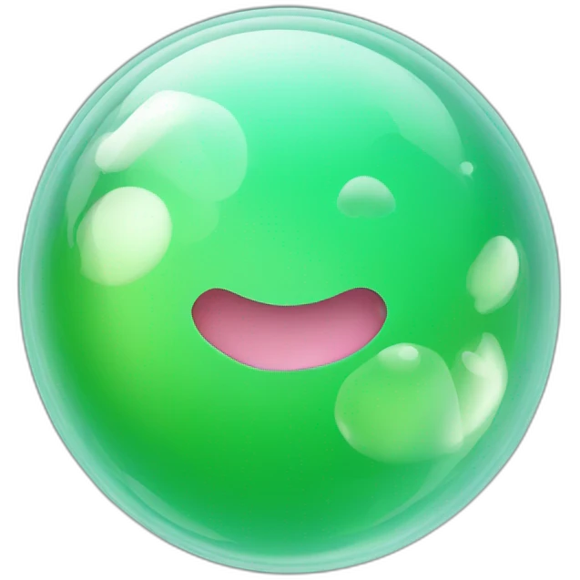 soap bubble shows tongue green transparent emoji