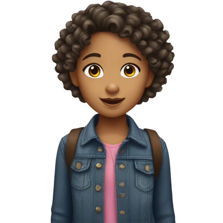 Hispanic Little girl with curly hair emoji