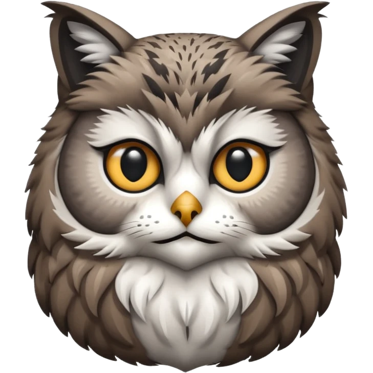 A owl with a cat head emoji