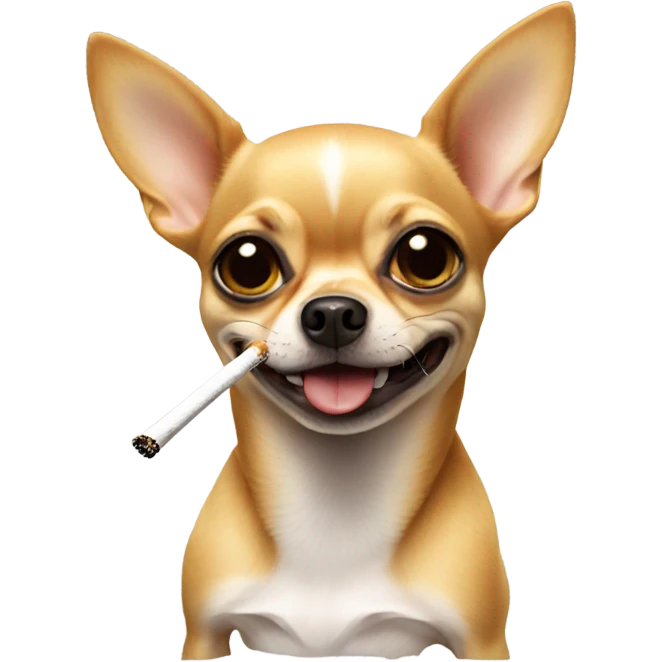 Chihuahua with cigarette  emoji