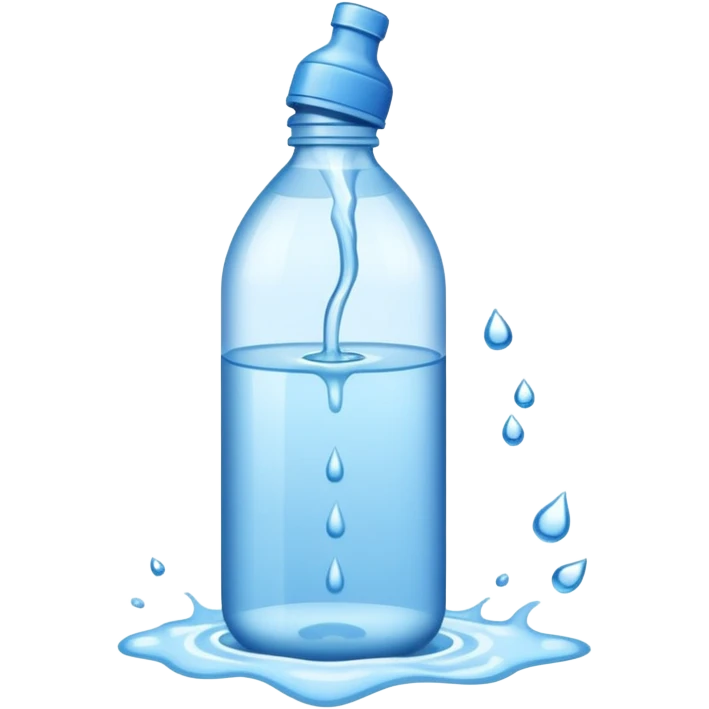 bottle of water being spilled emoji