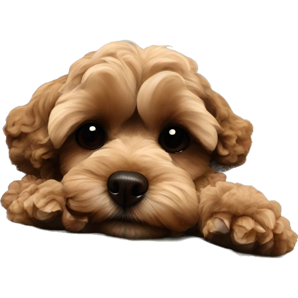 brown maltipoo tired emoji