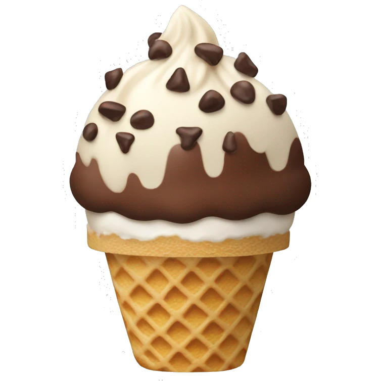 Ice cream with Nutella and chocolate bits emoji