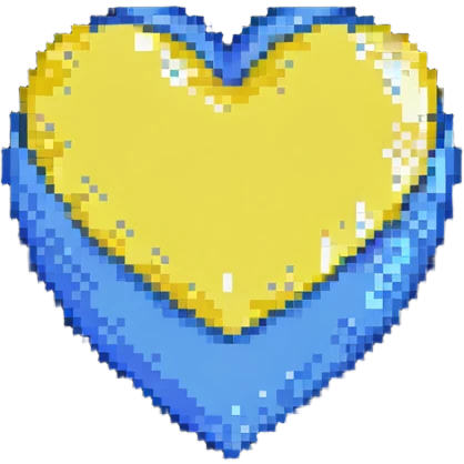 heart with yellow top and blue bottom emoji