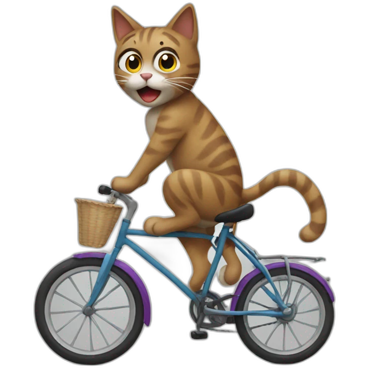 A cat riding a bike emoji